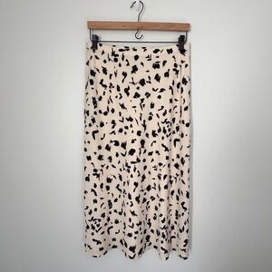 Gilli Cream and Black Animal print leopard-lite abstract Midi Skirt